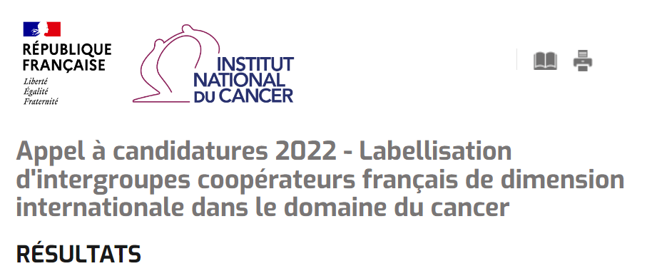 Renouvellement de la labellisation INCa pour l'ensemble des groupes/intergroupes membres des GCO pour la période 2022-2026
